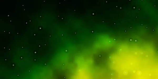 Tmavě Zelená Červené Vektorové Pozadí Malými Velkými Hvězdami — Stockový vektor