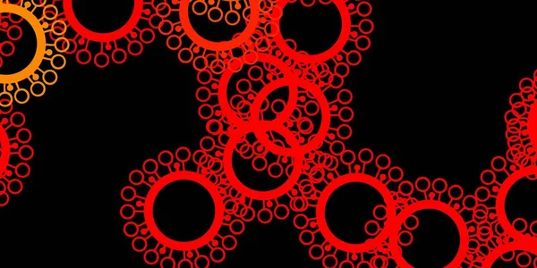 Modèle Vectoriel Rouge Foncé Jaune Avec Des Éléments Coronavirus Illustration — Image vectorielle