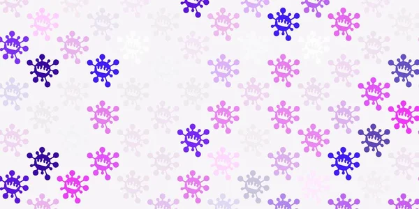 Luz Púrpura Plantilla Vectorial Rosa Con Signos Gripe Ilustración Abstracta — Vector de stock