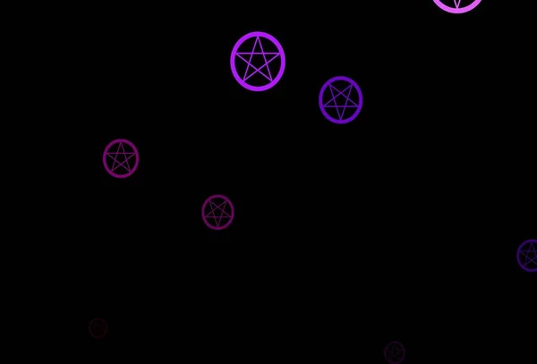 Σκούρο Μπλε Κόκκινο Διανυσματικό Μοτίβο Μαγικά Στοιχεία Εικονογράφηση Μαγικά Σημάδια — Διανυσματικό Αρχείο