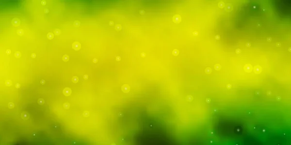 Verde Claro Plantilla Vector Amarillo Con Estrellas Neón — Vector de stock