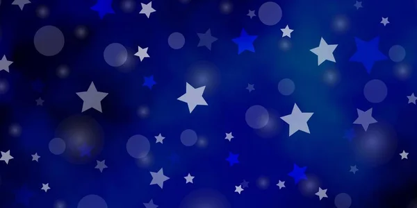 Fond Vectoriel Bleu Clair Avec Cercles Étoiles — Image vectorielle