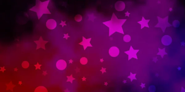 Textura Vectorial Rosa Claro Com Círculos Estrelas — Vetor de Stock