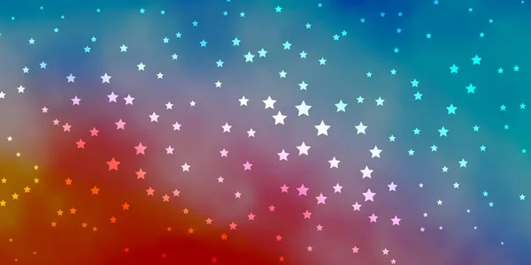 Σκούρο Μπλε Κόκκινο Διάνυσμα Φόντο Πολύχρωμα Αστέρια — Διανυσματικό Αρχείο