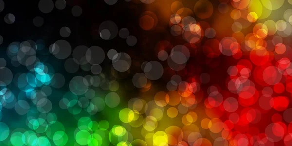 Layout Vetorial Multicolorido Escuro Com Formas Círculo Glitter Ilustração Abstrata — Vetor de Stock