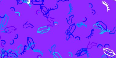 Açık pembe, kadın sembollü mavi vektör arkaplan. Kadın hakları aktivizmiyle soyut tarzda basit bir tasarım. Kadınların gücünü göstermek için en iyi tasarım.