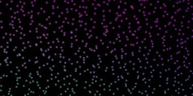 Koyu pembe, küçük ve büyük yıldızlı yeşil vektör arkaplan.