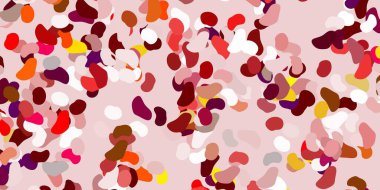 Açık pembe, sarı vektör arkaplan ve rastgele formlar. Basit gradyan şekilli renkli bir çizim. Duvar kağıdı seti için zarif tasarım.