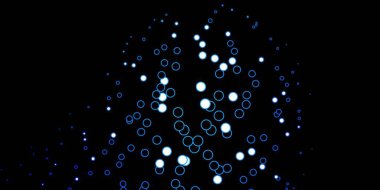 Daireli koyu mavi vektör arkaplanı.