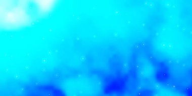 Soyut yıldızlı açık mavi vektör deseni. Yıldızlı bulanık dekoratif tasarım. Web siteleri, iniş sayfaları için desen.