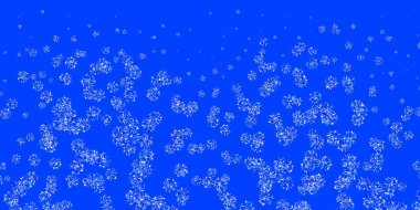 Buz gibi kar taneleriyle açık mavi vektör şablonu. Buzlu, karlı, kar taneli basit bir çizim. İş için Xmas tasarımı.