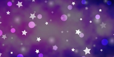 Çemberli hafif Mor vektör şablonu, yıldızlar.