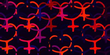 Açık Pembe, kadın hakları sembollü kırmızı vektör dokusu. Değişken feminizm şekilli renkli bir illüstrasyon. Kadınların gücünü göstermek için en iyi tasarım..