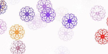 Açık mavi, çiçekli yeşil vektör karalama şablonu. Origami tarzı çiçeklerle soyut illüstrasyon. Paketleme için akıllı tasarım, duvar kağıtları.