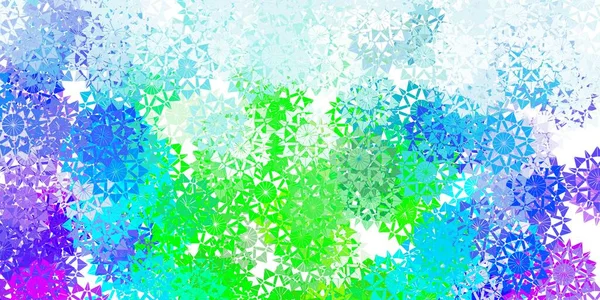 Licht Mehrfarbigen Vektor Schöne Schneeflocken Hintergrund Mit Blumen Kluge Geometrische — Stockvektor