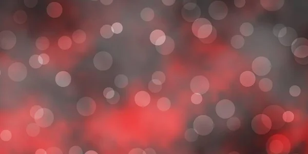 Modelo Vetor Vermelho Escuro Com Círculos Ilustração Com Conjunto Brilhantes — Vetor de Stock