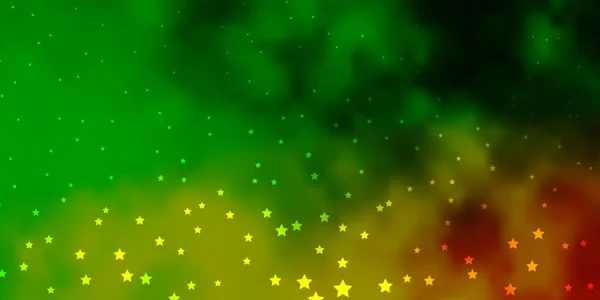 Dunkelgrünes Gelbes Vektormuster Mit Abstrakten Sternen Leuchtend Bunte Illustration Mit — Stockvektor