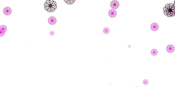 Modèle Doodle Vectoriel Rose Clair Avec Des Fleurs Fleurs Abstraites — Image vectorielle