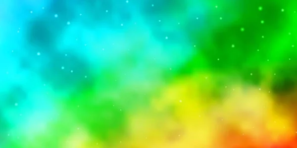 Hellblauer Grüner Vektorhintergrund Mit Bunten Sternen — Stockvektor