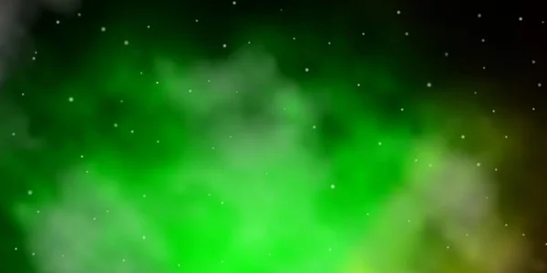 Fondo Vector Verde Oscuro Con Estrellas Colores — Vector de stock