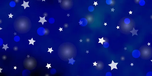 Fundo Vetorial Azul Escuro Com Círculos Estrelas Ilustração Com Conjunto —  Vetores de Stock