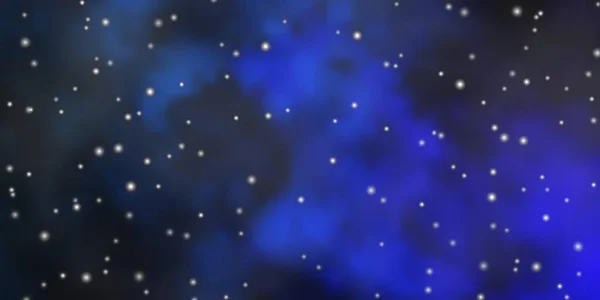 Темный Синий Векторный Фон Маленькими Большими Звездами Декоративная Иллюстрация Звездами — стоковый вектор