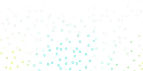 Modèle Gribouillage Vectoriel Bleu Clair Avec Des Fleurs Illustration Colorée — Image vectorielle
