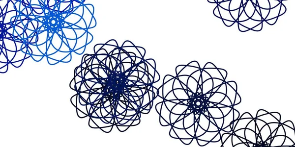 Light Blue Διάνυσμα Doodle Πρότυπο Λουλούδια Πολύχρωμα Λουλούδια Φυσικό Στυλ — Διανυσματικό Αρχείο