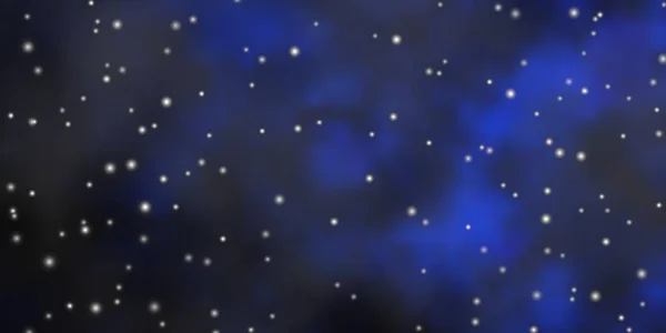 Modèle Vectoriel Bleu Foncé Avec Étoiles Néon — Image vectorielle