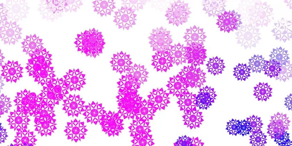 Светло Фиолетовый Розовый Векторный Узор Цветными Снежинками Умная Геометрическая Абстрактная — стоковый вектор
