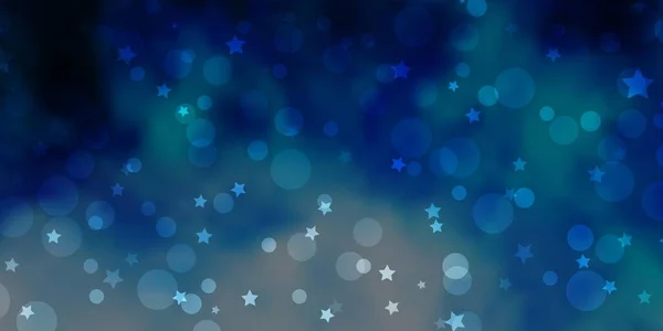 Light Blue Vector Backdrop Circles Stars — Stock Vector