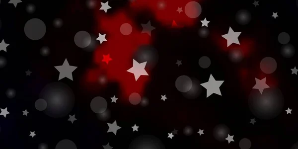 Fondo Vector Rojo Oscuro Con Círculos Estrellas — Vector de stock