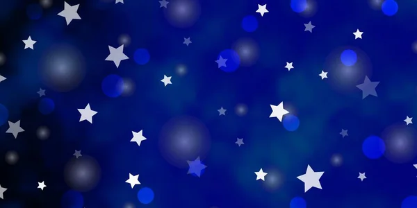 Patrón Vectorial Luz Azul Con Círculos Estrellas Diseño Abstracto Estilo — Vector de stock