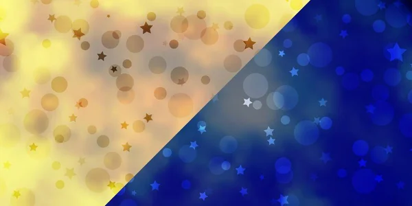 Fundo Vetorial Com Círculos Estrelas Ilustração Abstrata Com Formas Coloridas — Vetor de Stock