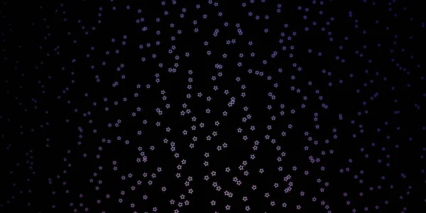 Dark Purple Fundo Vetor Rosa Com Estrelas Pequenas Grandes — Vetor de Stock