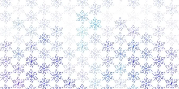Hellblaue Vektor Doodle Vorlage Mit Blumen Einfaches Design Mit Blumen — Stockvektor