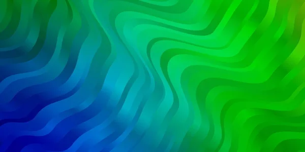 Hellblaue Grüne Vektortextur Mit Kreisbogen Bunte Illustration Mit Geschwungenen Linien — Stockvektor