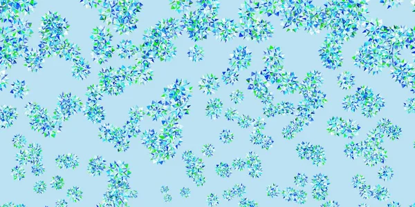 Modèle Vectoriel Bleu Clair Vert Avec Des Flocons Neige Colorés — Image vectorielle