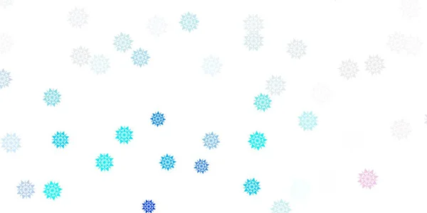 Светло Розовый Синий Векторный Фон Снежинками Простая Абстрактная Иллюстрация Льдом — стоковый вектор