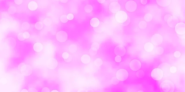 Светло Розовый Векторный Фон Кругами Блестящие Абстрактные Иллюстрации Красочными Каплями — стоковый вектор