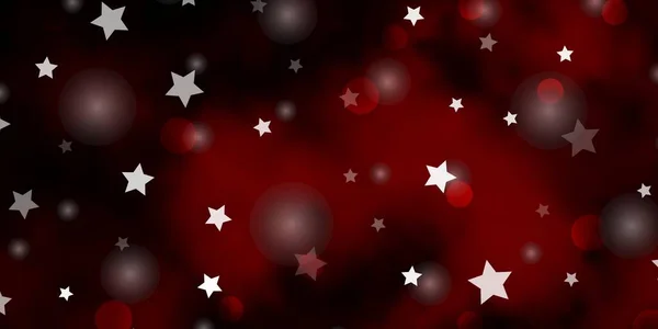 Layout Vetorial Vermelho Escuro Com Círculos Estrelas Discos Coloridos Estrelas —  Vetores de Stock