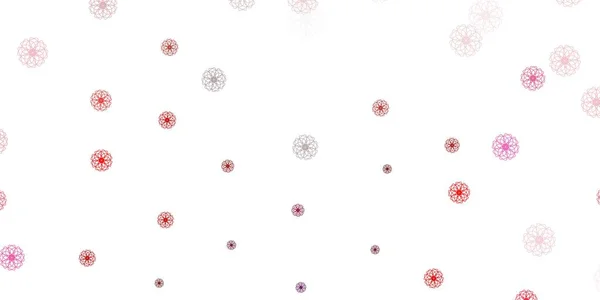 Світло Рожевий Червоний Векторний Шаблон Каракулі Квітами Сучасний Дизайн Градієнтними — стоковий вектор