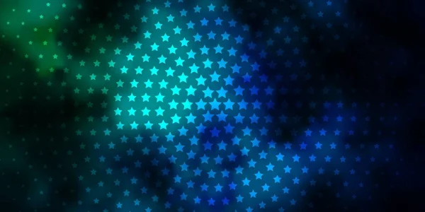 深蓝色 带抽象恒星的绿色矢量图案 用抽象模板上的星星装饰插图 手机的主题 — 图库矢量图片