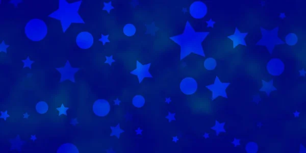 Layout Vetorial Blue Claro Com Círculos Estrelas — Vetor de Stock