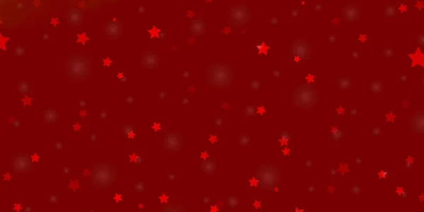 Padrão Vetor Vermelho Claro Com Estrelas Abstratas — Vetor de Stock