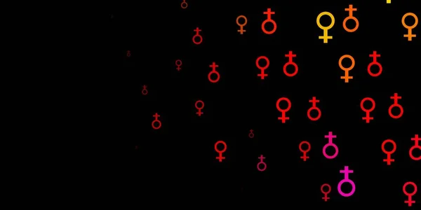 Ανοιχτό Ροζ Κίτρινο Διανυσματικό Μοτίβο Φεμινιστικά Στοιχεία Πολύχρωμα Σύμβολα Φεμινισμού — Διανυσματικό Αρχείο