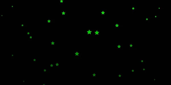 Patrón Vectorial Verde Oscuro Con Estrellas Abstractas — Vector de stock
