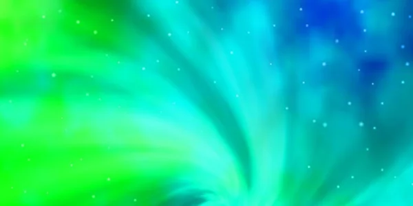 Светло Голубая Зеленая Векторная Текстура Красивыми Звездами Цветная Иллюстрация Маленькими — стоковый вектор