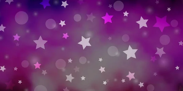 Σκούρο Μωβ Ροζ Διανυσματικό Μοτίβο Κύκλους Αστέρια — Διανυσματικό Αρχείο