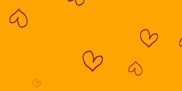 Rosa Claro Amarillo Vector Telón Fondo Con Corazones Dulces Corazones — Archivo Imágenes Vectoriales